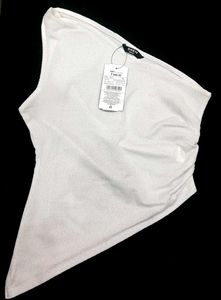 Shein Asymmetrical One Shoulder Side Ruched Top🤍