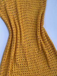 Yellow Crochet Maxi Dress  length- 56