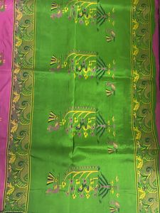 PURE PINK SILK SAREE with thread Border