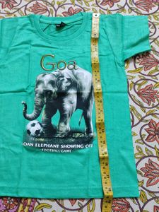 Green T-Shirt with Elephant Print
