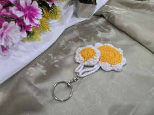 Handmade Evil Eye and sunflower Keychain