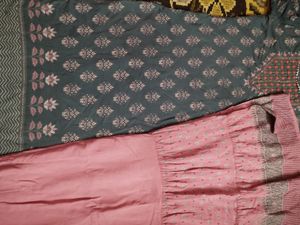 Singal Kurta Peach Colour And Kurti An Sarar Set