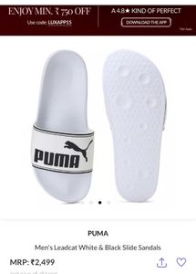 Puma White Slide Sandals