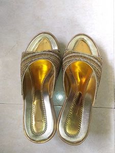 Golden Party Wear Sandal