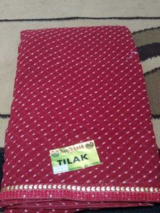 Emerald Green Saree with White Stripes