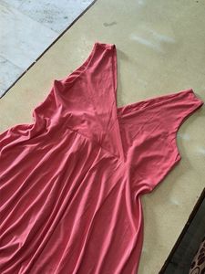 Coral Wrap V-Neck Sleeveless Dress