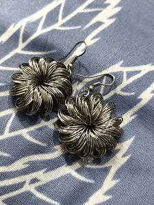 Boho Oxidized Silver Jhumka Earrings Set