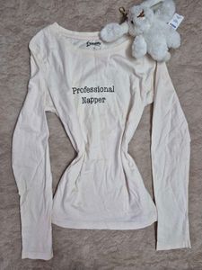 *cream fitted top♡‧₊˚