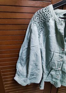 Lightweight Crochet Detail Blouse