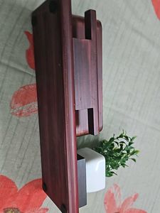 Wooden Pen And Card Holder with Plant Decor
