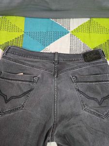 Gray Straight Leg Jeans