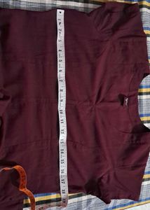Maroon night Gown with two pockets
