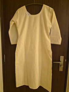 Cream Embroidered Kurta Set L size