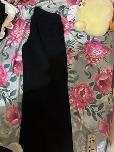 Black Ripped Wide Leg Jeans