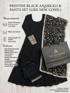 Pristine Black Anarkali & Pants Set