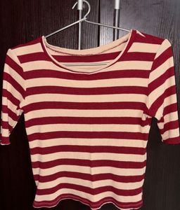 Striped Cropped Top