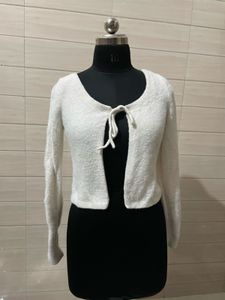 HOLLISTER Cozy White Fuzzy Cardigan