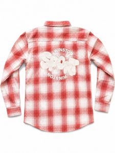 Men's Red &amp; White Plaid Flannel Shirt