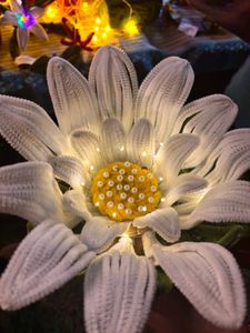White Flower Showpiece with Lights