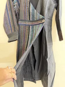 Stylish Striped warm winter dress