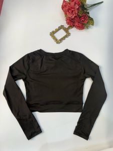Nike Black Cropped Long Sleeve Top
