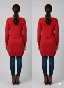 Red Knit Tunic woolen top