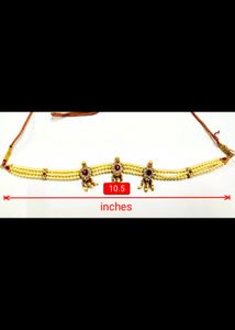 Pearl &amp; Gemstone Beaded Choker 10"