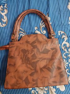 Chic Brown Textured Handbag