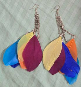 Boho Feather Dangle Earrings