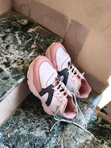 Pink &amp; White Fashion Sneakers