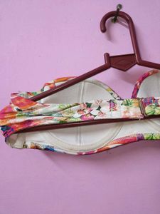 Floral Strapless Bikini Top