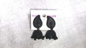 Elegant Black Jhumka Earrings