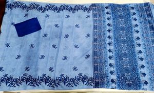 🇳🇿💫🎀Elegant Sky  Saree with Intricate Blu