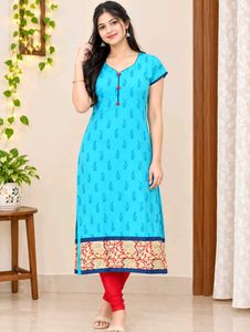 Vibrant Blue Paisley Print Kurta