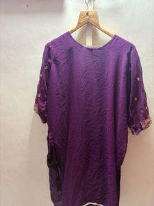 Embroidered Purple Kurta Set