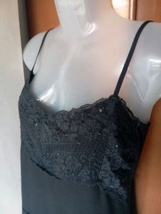 M&amp;Co Black Lace Trim Camisole Top