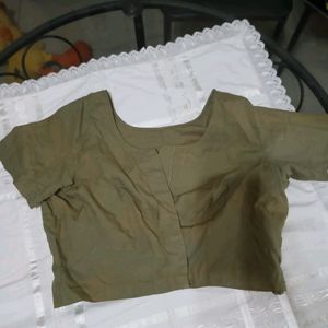 Olive Green Cotton Blouse