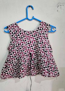 Stylish Printed Sleeveless Peplum Top
