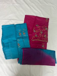 Embroidered Kurta Set Material with Dupatta