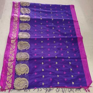 Elegant Purple  Silk Saree