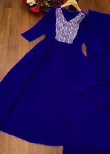 Elegant Blue Embroidered Kurta Set