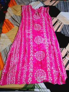 Vibrant Pink Tie-Dye Maxi Dress