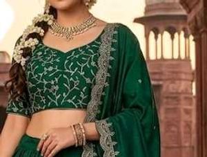 Beautiful Emerald Green Lehenga Choli