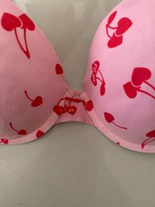 Pink Cherry Print Bra