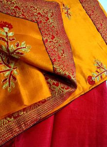 (Free Delivery🌺)beautiful Mustard Saree
