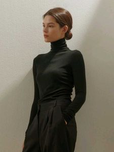 Chic Black Mock Neck T-Shirt with Chain Detail