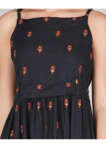 Black Rangoli Print Dress