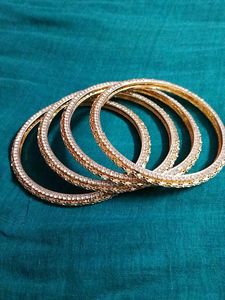 Beautiful Golden Bangle With Stone (New)