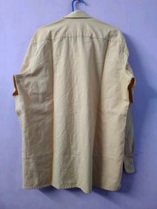 Men's Yellow Textured Dress Shirt