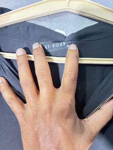 Chic Black Zipper Neck Top